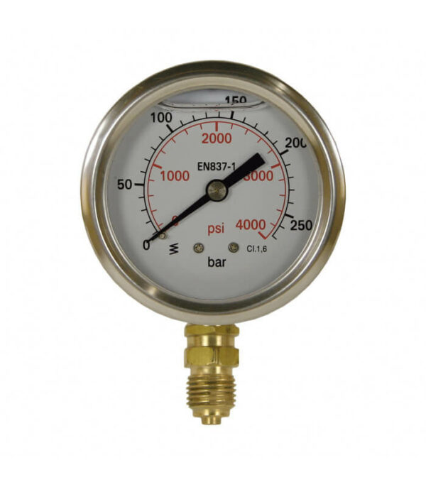 MANOMETRE 0-250 BAR, CADRAN INOX DN63, RACCORD LAITON VERTICAL G1/4", A GLYCERINE NEXA INDUSTRIES CAMEROUN